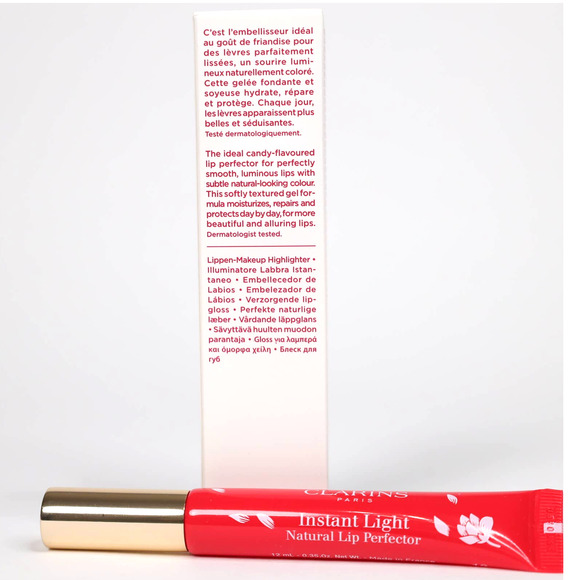 Clarins Instant Light Natural Lip Perfector - Red Shimmer - Full Size - NIB - Picture 2 of 3